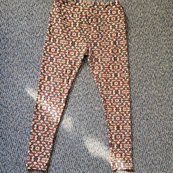 Tall and Curvy LuLaRoe Rust Gold Southwest Geometric Buttery Soft Leggings TC - Picture 9 of 16